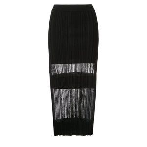 Dion Lee opacity sheer pleated stretch midi pencil skirt